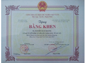 Bằng khen của bộ khoa học công nghệ